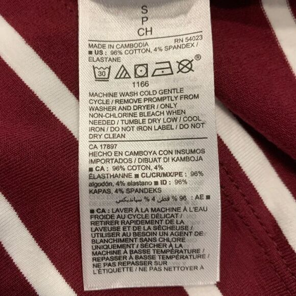 $5 item - NWT Old Navy maternity long sleeve maroon white fitted dress size S - Picture 13 of 14